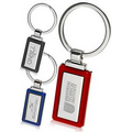Rectangle Color Accent Metal Keychains